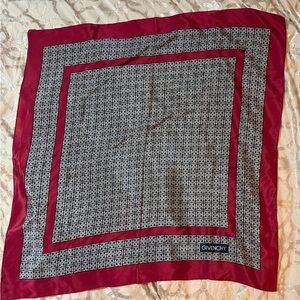 Givenchy Vintage Silk Red and Black Patterned Scarf